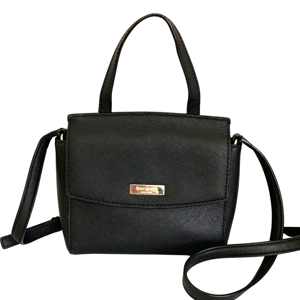 Kate Spade Black Leather Mini Flap Satchel/ Crossbody